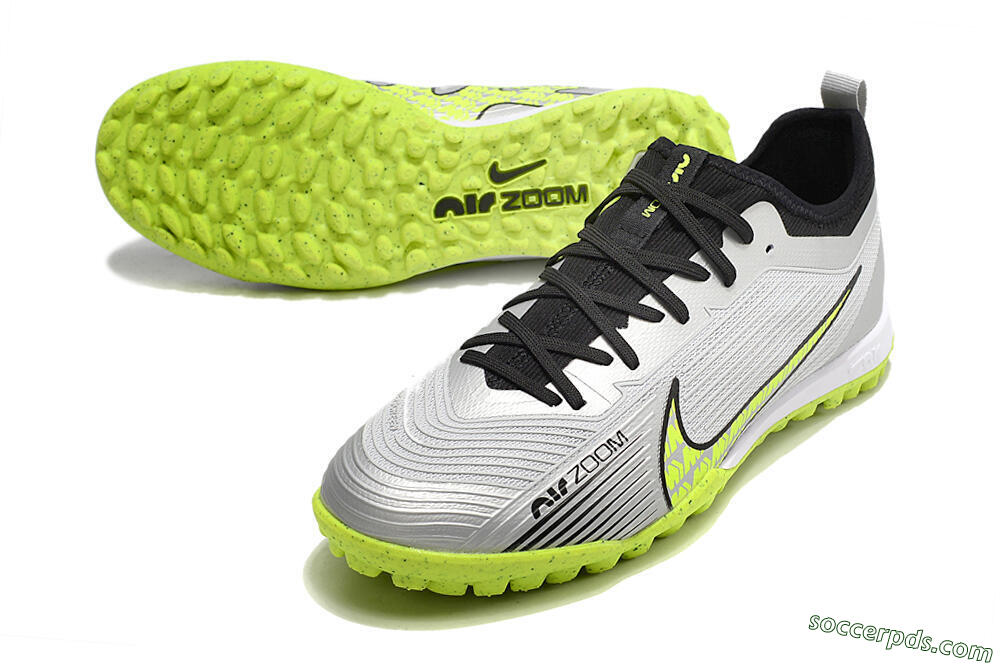 Nike Air Zoom Mercurial Vapor 15 Pro TF Low-Tops Football Shoes - Silver/Yellow/Black 3