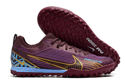 Nike Air Zoom Mercurial Vapor 15 Pro TF Low-Tops Football Shoes - Red/Purple/Gold/Blue