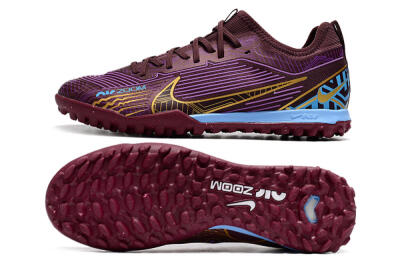 Nike Air Zoom Mercurial Vapor 15 Pro TF Low-Tops Football Shoes - Red/Purple/Gold/Blue
