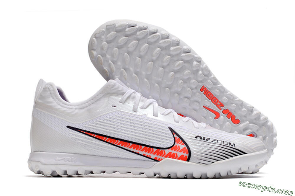 Nike Air Zoom Mercurial Vapor 15 Pro TF Low-Tops Football Shoes - White/Black/Red 1