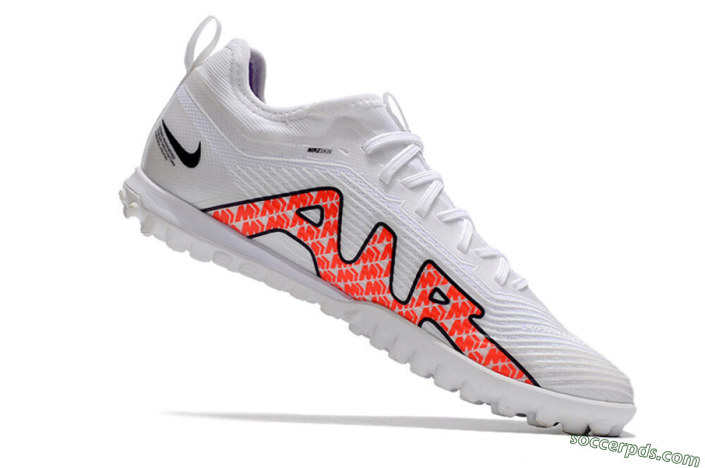 Nike Air Zoom Mercurial Vapor 15 Pro TF Low-Tops Football Shoes - White/Black/Red 4