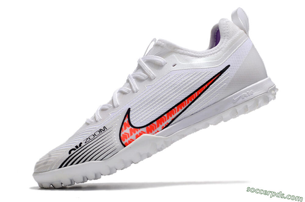 Nike Air Zoom Mercurial Vapor 15 Pro TF Low-Tops Football Shoes - White/Black/Red 5