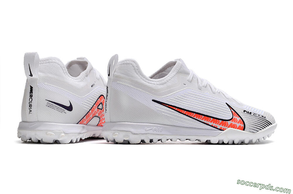 Nike Air Zoom Mercurial Vapor 15 Pro TF Low-Tops Football Shoes - White/Black/Red 6
