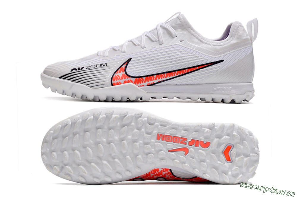 Nike Air Zoom Mercurial Vapor 15 Pro TF Low-Tops Football Shoes - White/Black/Red 0