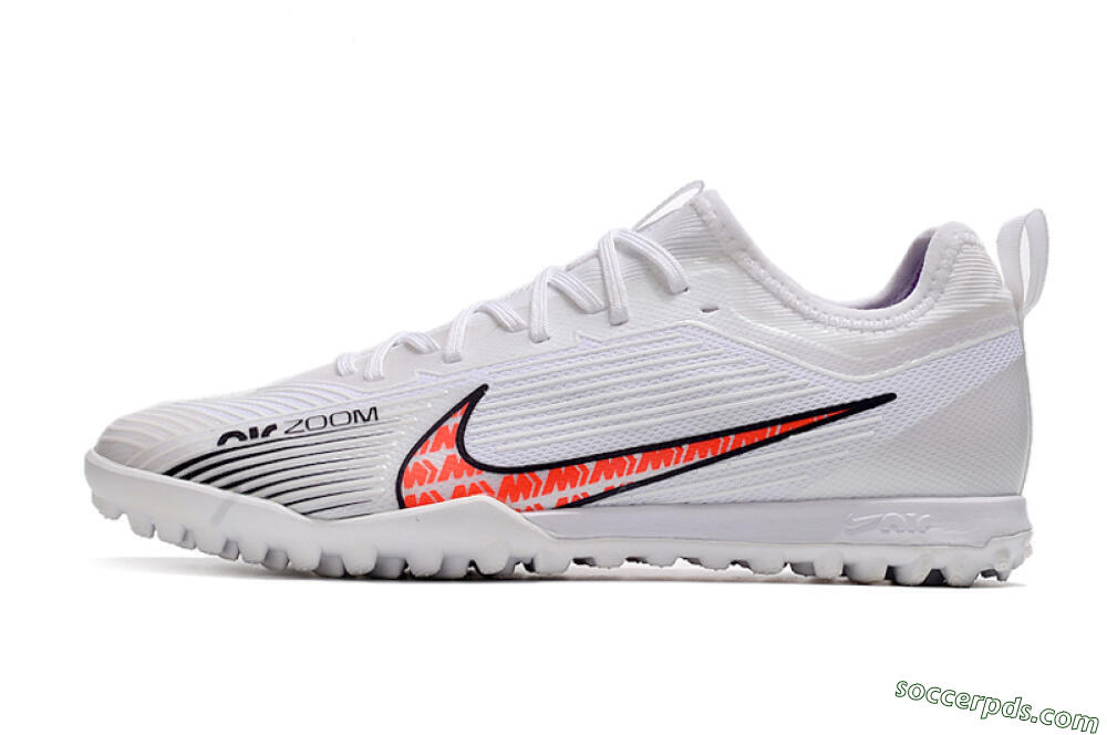 Nike Air Zoom Mercurial Vapor 15 Pro TF Low-Tops Football Shoes - White/Black/Red 2