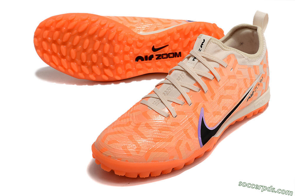 Nike Air Zoom Mercurial Vapor 15 Pro TF Low-Tops Football Shoes - Orange/Purple/Black 3