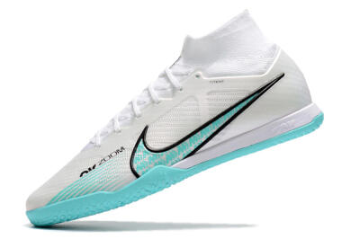 Nike Air Zoom Mercurial Superfly 9 Elite IC High-Tops Football Shoes - White/Blue/Black
