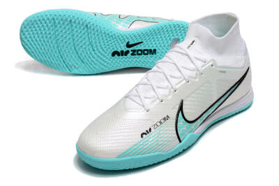 Nike Air Zoom Mercurial Superfly 9 Elite IC High-Tops Football Shoes - White/Blue/Black