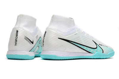 Nike Air Zoom Mercurial Superfly 9 Elite IC High-Tops Football Shoes - White/Blue/Black