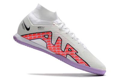 Nike Air Zoom Mercurial Superfly 9 Elite IC High-Tops Football Shoes - White/Black/Red/Purple
