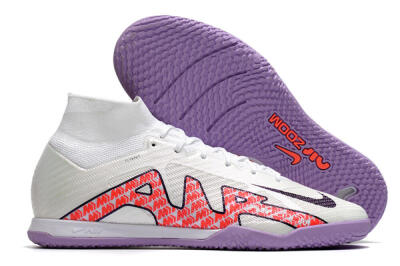 Nike Air Zoom Mercurial Superfly 9 Elite IC High-Tops Football Shoes - White/Black/Red/Purple