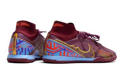 Nike Air Zoom Mercurial Superfly 9 Elite IC High-Tops Football Shoes - Red/Purple/Gold/Blue
