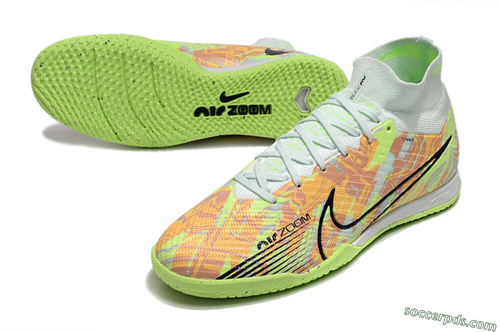 Nike Air Zoom Mercurial Superfly 9 Elite IC High-Tops Football Shoes - Yellow/Brown/Black 3