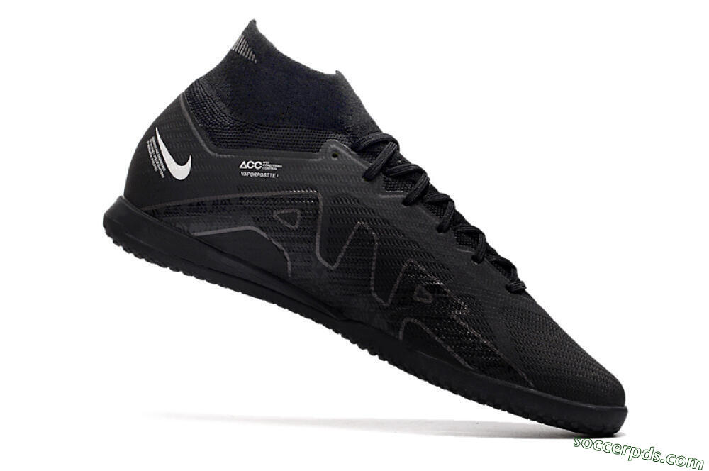Nike Air Zoom Mercurial Superfly 9 Elite IC High-Tops Football Shoes - Black/White/Yellow 4