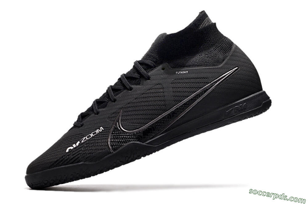 Nike Air Zoom Mercurial Superfly 9 Elite IC High-Tops Football Shoes - Black/White/Yellow 5