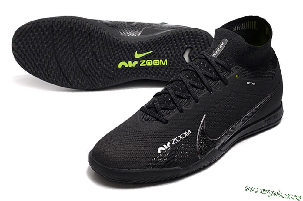 Nike Air Zoom Mercurial Superfly 9 Elite IC High-Tops Football Shoes - Black/White/Yellow 3