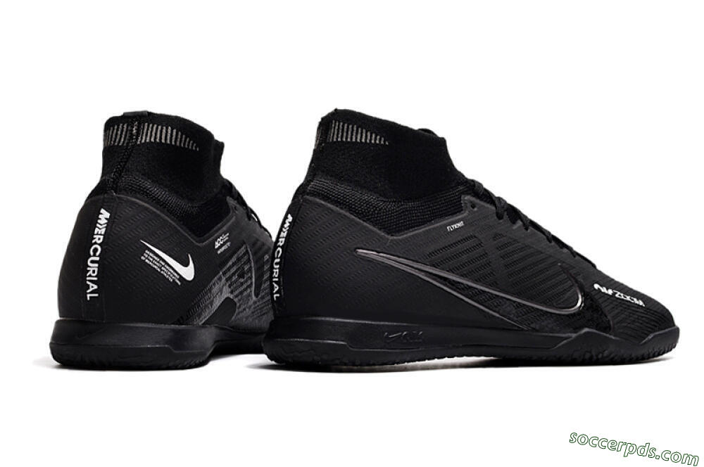 Nike Air Zoom Mercurial Superfly 9 Elite IC High-Tops Football Shoes - Black/White/Yellow 6