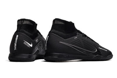 Nike Air Zoom Mercurial Superfly 9 Elite IC High-Tops Football Shoes - Black/White/Yellow