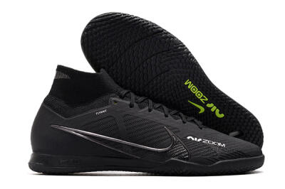 Nike Air Zoom Mercurial Superfly 9 Elite IC High-Tops Football Shoes - Black/White/Yellow