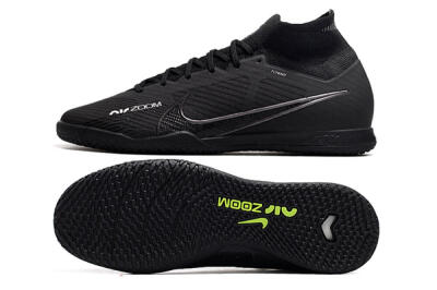 Nike Air Zoom Mercurial Superfly 9 Elite IC High-Tops Football Shoes - Black/White/Yellow