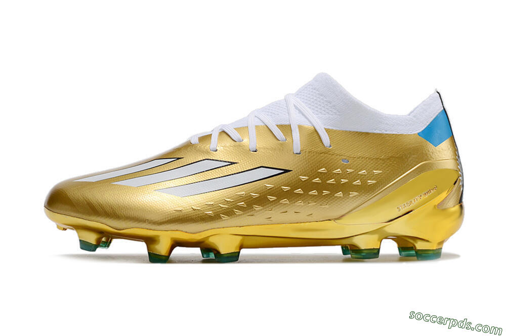 Adidas X Speedportal .1 FG Low-Tops Football Boots - Gold/White/Blue 2