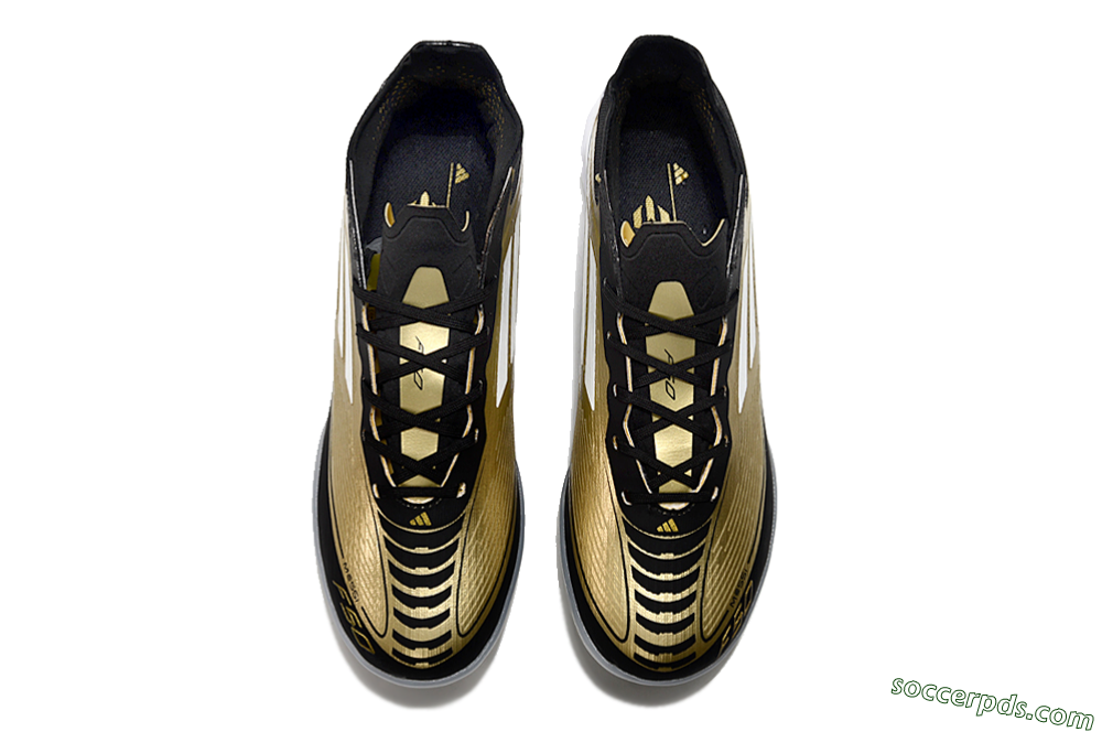Adidas F50 Elite TF Low-Tops Football Shoes - Gold/White/Black 4