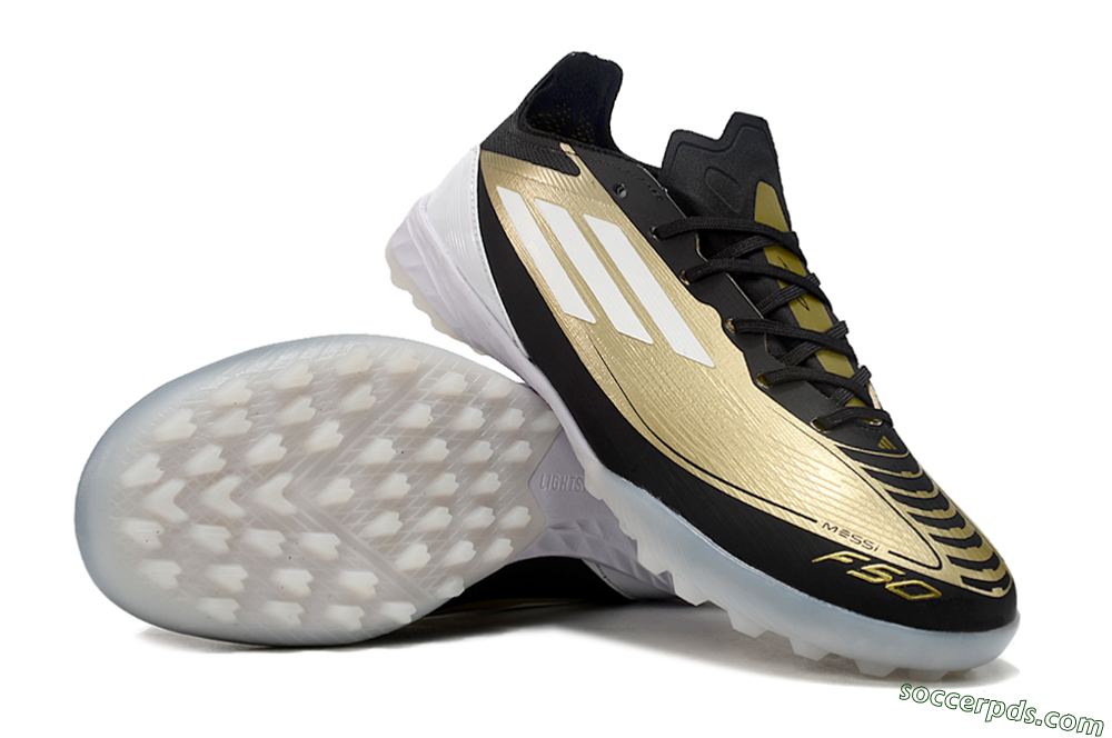 Adidas F50 Elite TF Low-Tops Football Shoes - Gold/White/Black 3