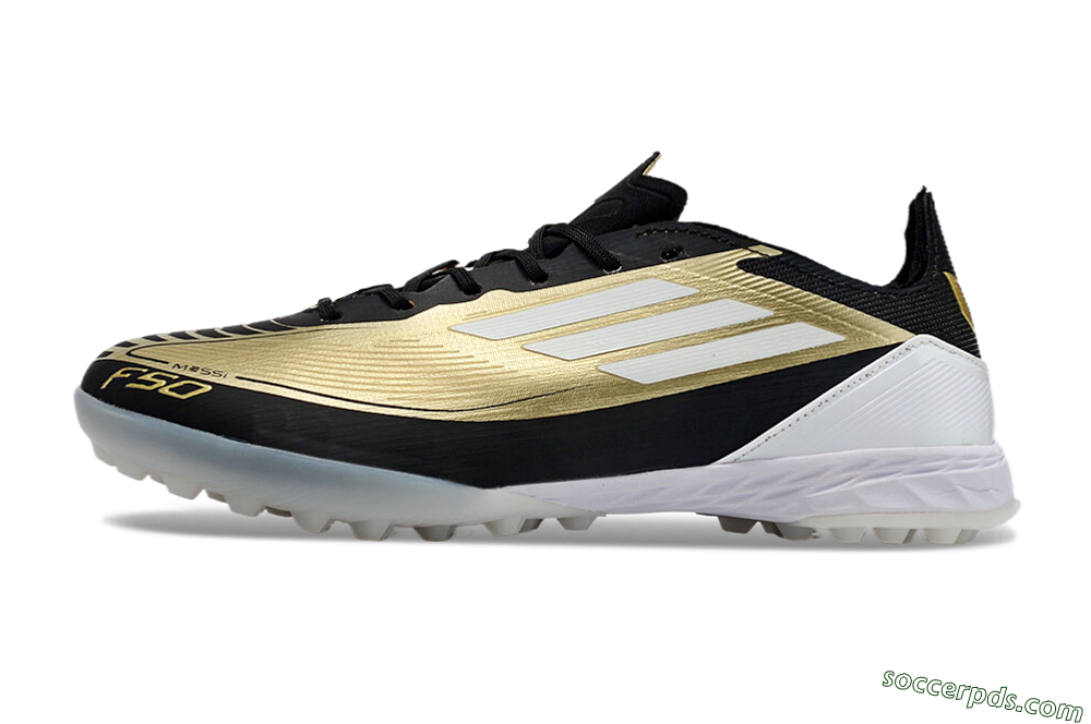Adidas F50 Elite TF Low-Tops Football Shoes - Gold/White/Black 2