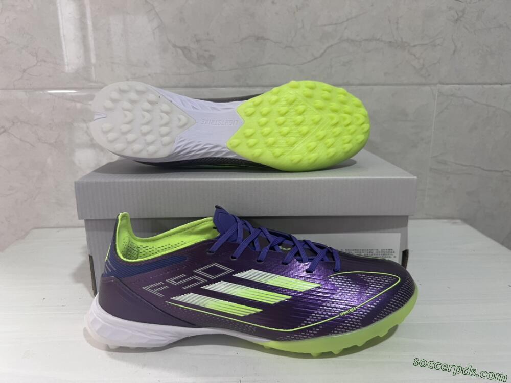 Adidas F50 Elite TF Low-Tops Football Shoes - Purple/Yellow/White