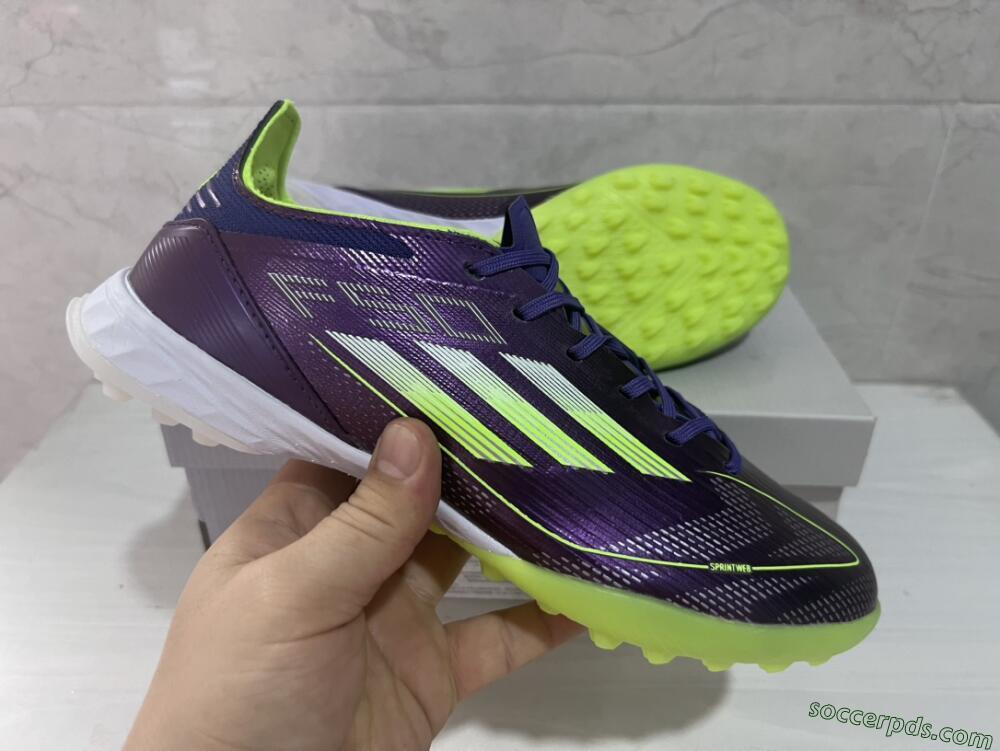 Adidas F50 Elite TF Low-Tops Football Shoes - Purple/Yellow/White