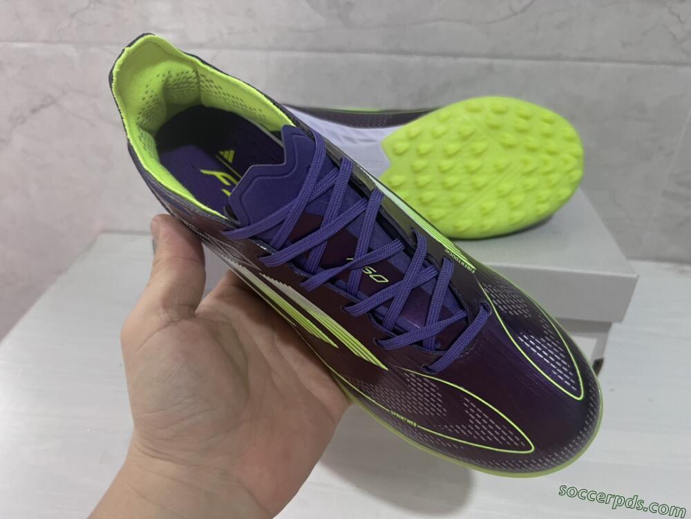 Adidas F50 Elite TF Low-Tops Football Shoes - Purple/Yellow/White