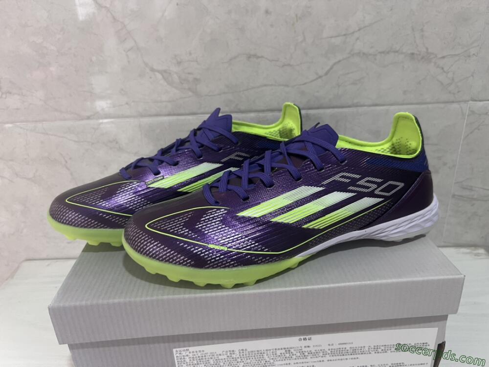 Adidas F50 Elite TF Low-Tops Football Shoes - Purple/Yellow/White