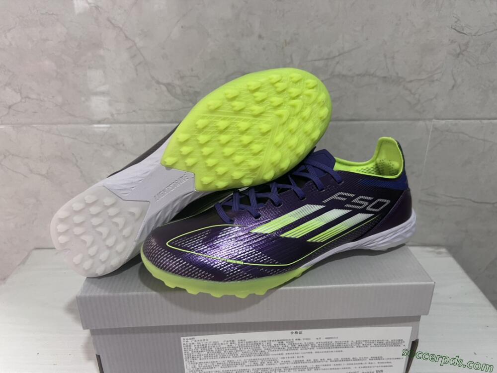 Adidas F50 Elite TF Low-Tops Football Shoes - Purple/Yellow/White