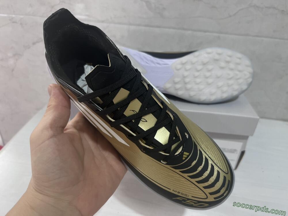 Adidas F50 Elite TF Low-Tops Football Shoes - Gold/White/Black