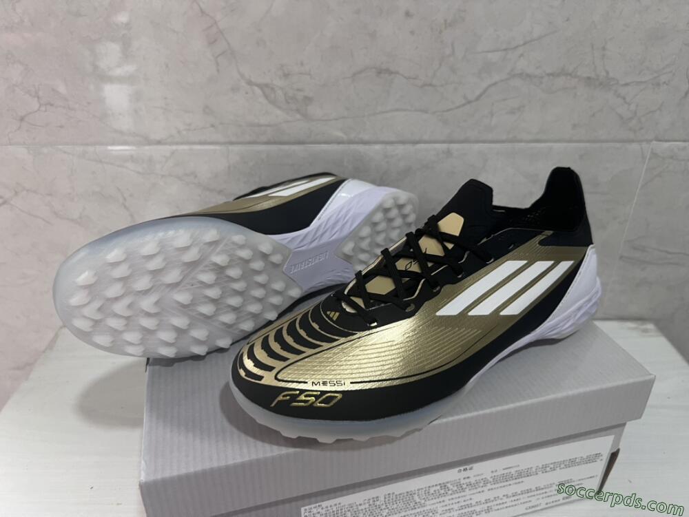 Adidas F50 Elite TF Low-Tops Football Shoes - Gold/White/Black