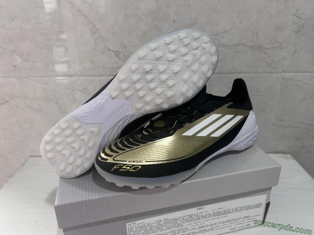 Adidas F50 Elite TF Low-Tops Football Shoes - Gold/White/Black