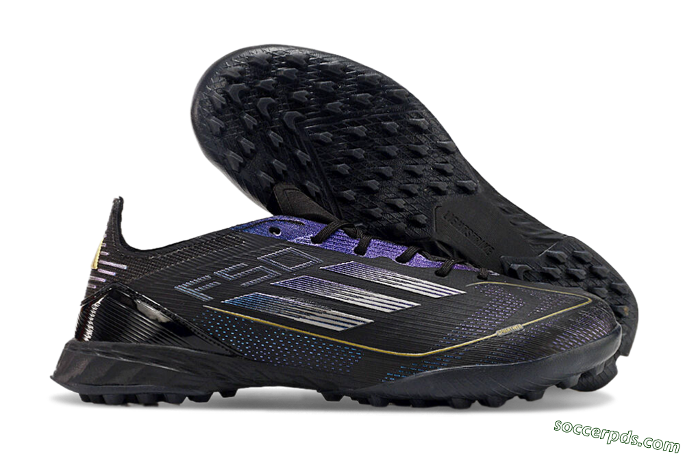 Adidas F50 Elite TF Low-Tops Football Shoes - Black/Silver/Purple 1