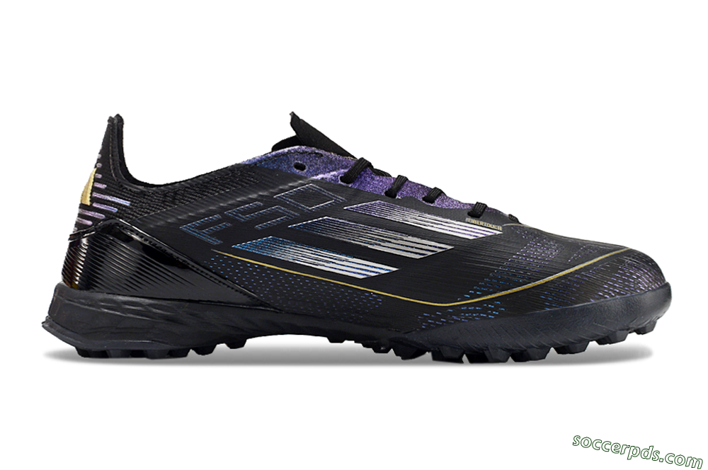 Adidas F50 Elite TF Low-Tops Football Shoes - Black/Silver/Purple 4