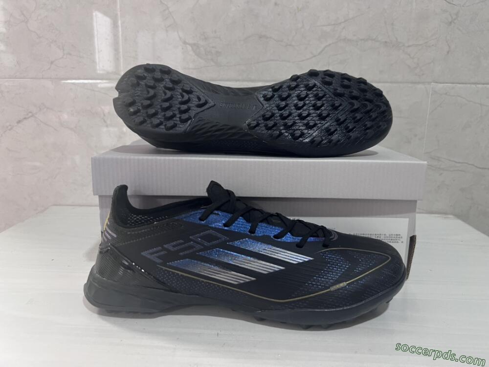 Adidas F50 Elite TF Low-Tops Football Shoes - Black/Silver/Purple