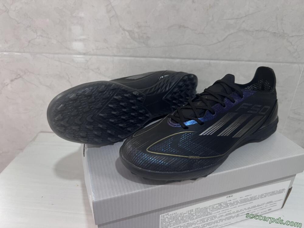 Adidas F50 Elite TF Low-Tops Football Shoes - Black/Silver/Purple