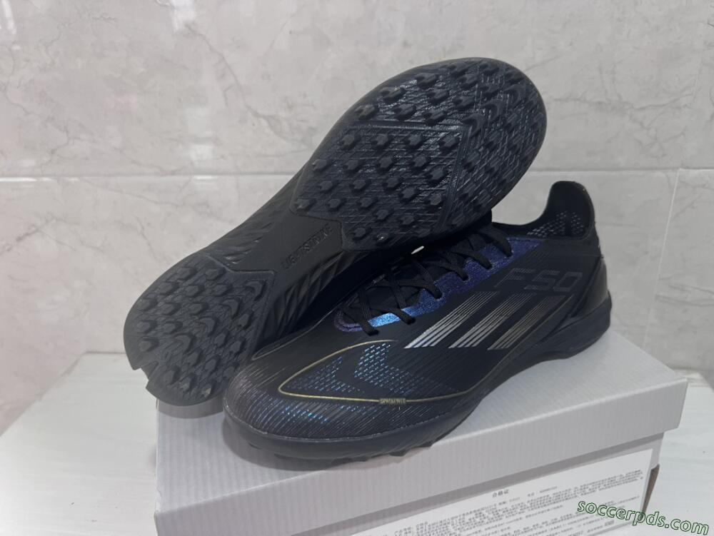 Adidas F50 Elite TF Low-Tops Football Shoes - Black/Silver/Purple