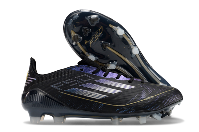 Adidas F50 Elite FG Low-Tops Football Boots - Black/Silver/Purple