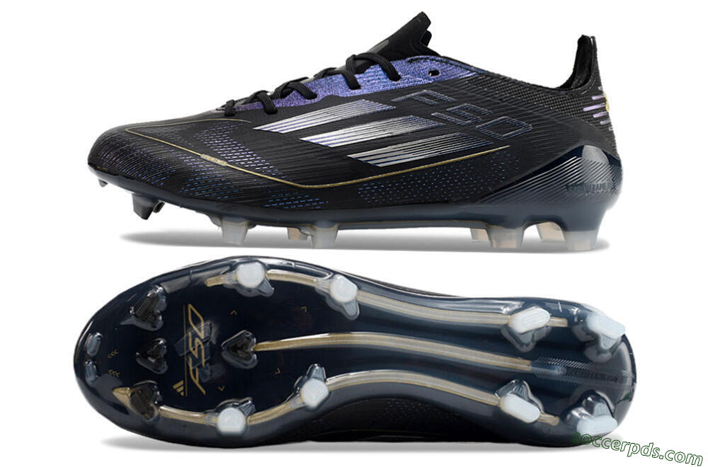Adidas F50 Elite FG Low-Tops Football Boots - Black/Silver/Purple 0