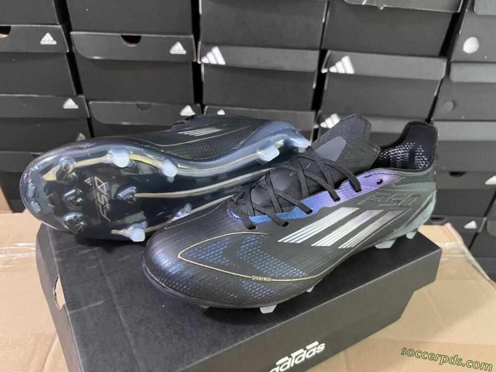 Adidas F50 Elite FG Low-Tops Football Boots - Black/Silver/Purple