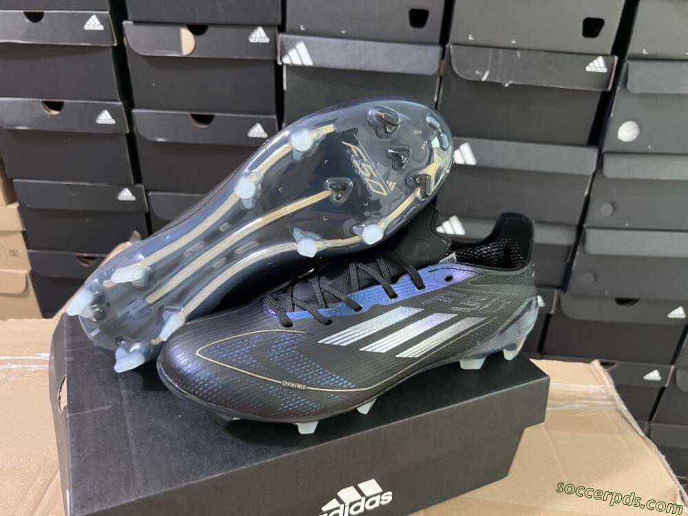 Adidas F50 Elite FG Low-Tops Football Boots - Black/Silver/Purple