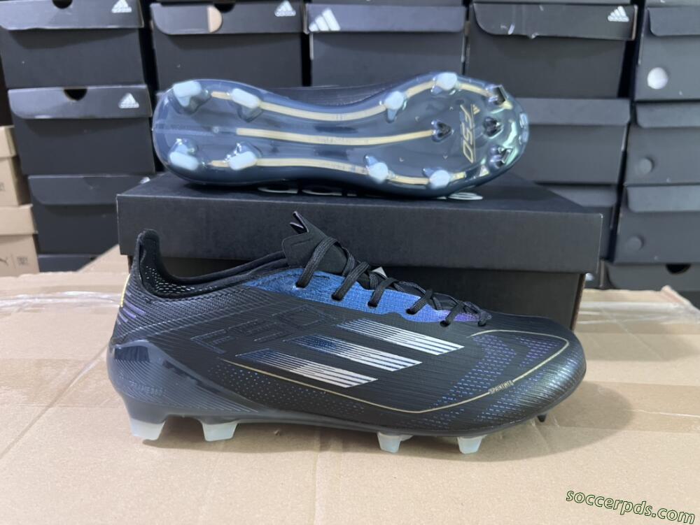 Adidas F50 Elite FG Low-Tops Football Boots - Black/Silver/Purple