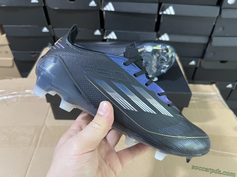 Adidas F50 Elite FG Low-Tops Football Boots - Black/Silver/Purple