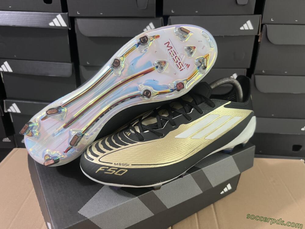 Adidas F50 Adizero Messi FG Low-Tops Football Boots - Gold/White/Black