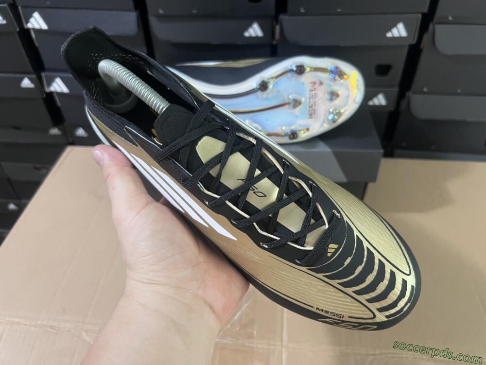 Adidas F50 Adizero Messi FG Low-Tops Football Boots - Gold/White/Black