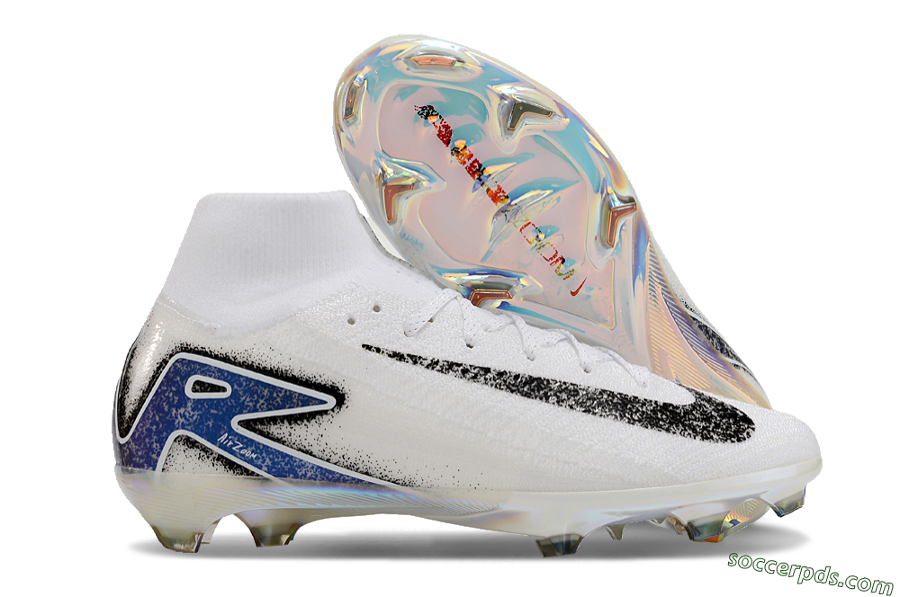 Nike Air Zoom Mercurial Superfly 10 Elite FG High-Tops Football Boots - White/Black/Blue 1